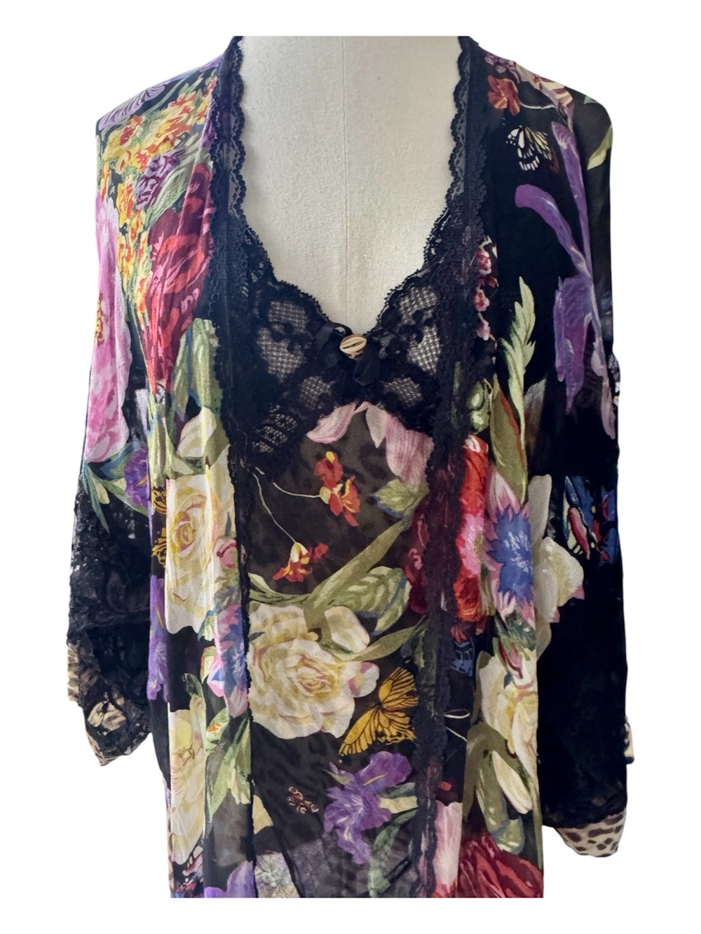 Vintage Jonquil by Diane Samandi for Neiman Marcus 100% Silk 2-Piece Set - Picture 10 of 14